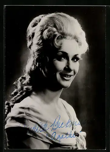 AK Opernsängerin Judith Beckmann als Agathe, original Autograph
