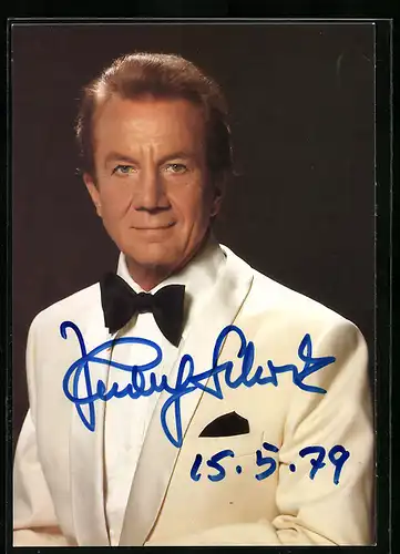 AK Kammersänger Rudolf Schock in weissem Smoking, original Autograph