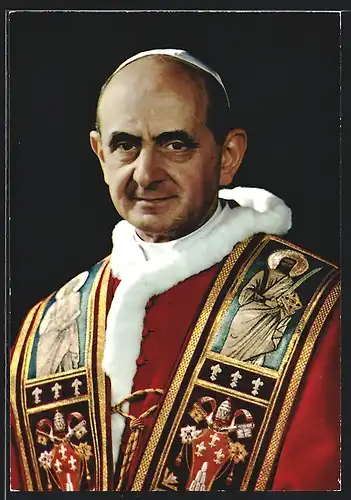 AK Papst Paul VI. in seinen geistlichen Gewändern