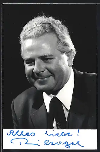 AK Opernsänger Richard Kogel im Anzug, mit original Autograph