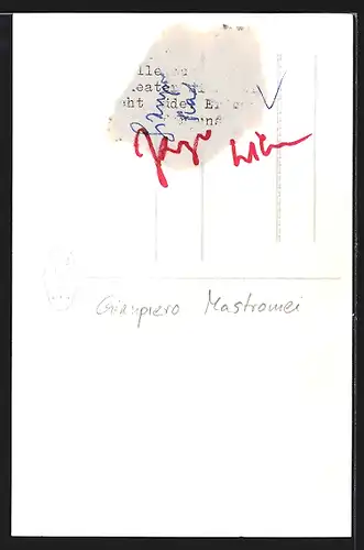 AK Opernsänger Gianpiero Mastromei, mit original Autograph