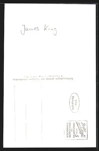 AK Opernsänger James King mit Hut und Zigarette, mit original Autograph