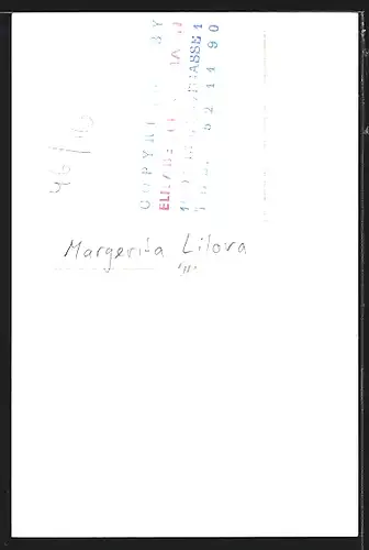 AK Opernsängerin Margarita Lilova als ältere Dame, mit original Autograph