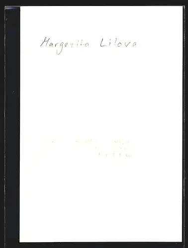 AK Opernsängerin Margarita Lilova in Szene, mit original Autograph