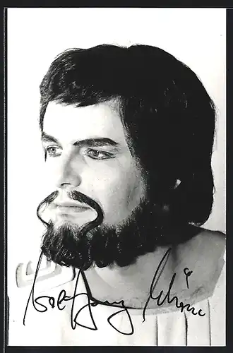 AK Opernsänger Wolfgang Schöne im Kostüm, mit original Autograph