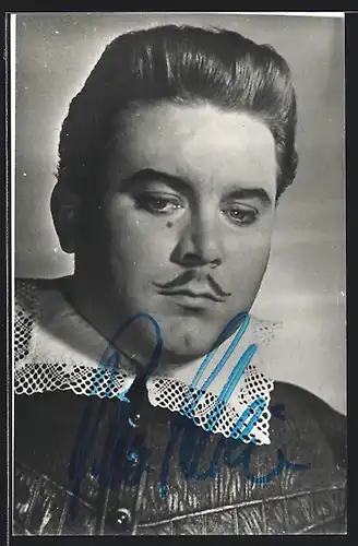 AK Opernsänger Peter Schreier im Kostüm, mit original Autograph