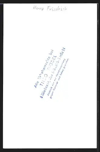 AK Opernsänger Heinz Friedrich beim Singen, mit original Autograph