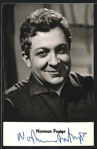 AK Opernsänger Norman Foster im grauen Hemd, mit original Autograph