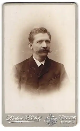 Fotografie Ludwig Habel, Görlitz, Portrait stattlicher Herr mit Schnurrbart