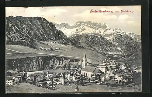 AK Schellenberg, Ortspanorama aus der Vogelschau