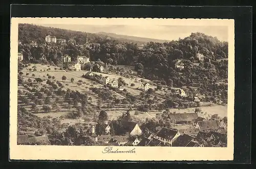 AK Badenweiler, Ortsansicht aus der Vogelschau