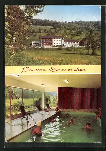 AK Höchst / Odenwald, Hotel-Pension Dornrös`chen mit Schwimmbad innen