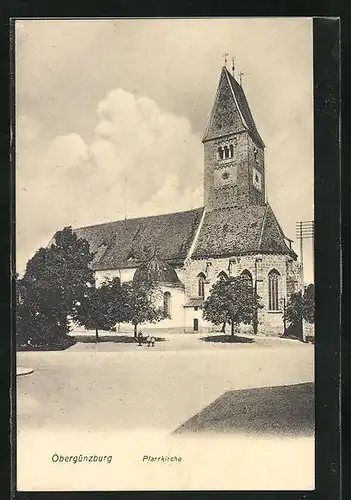 AK Obergünzburg, Blick zur Pfarrkirche