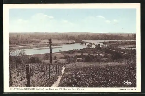 AK Chatel-de-Neuvre, Pont sur l'Allier vu des Vignes