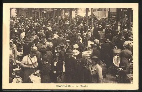 AK Charolles, Le Marché, Markt