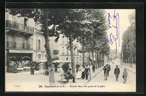 AK Argenteuil, Grande Rue, Vue prise de la gare