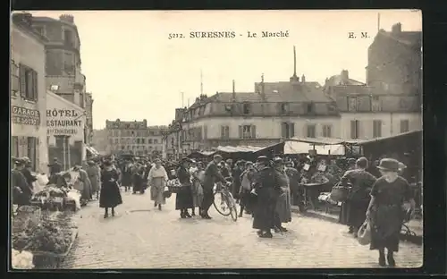 AK Suresnes, Le Marché, Trubel auf dem Markt