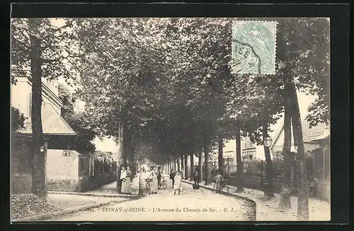 AK Epinay-sur-Seine, L`Avenue du Chemin de Fer