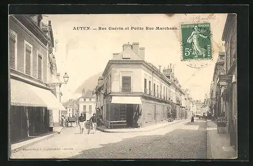 AK Autun, Rue Guérin et Petite Rue Marchaux