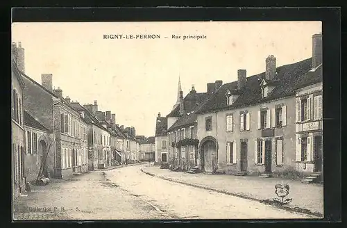 AK Rigny-le-Ferron, Rue principale, Hauptstrasse