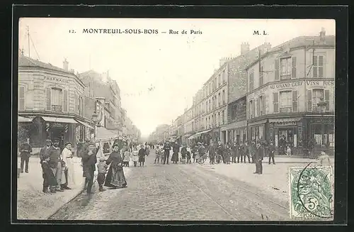 AK Montreuil-sous-Bois, Rue de Paris