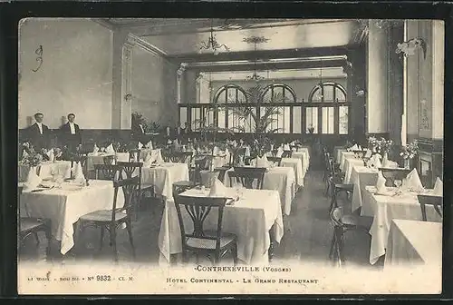 AK Contrexéville, Hotel Continental, le Grand Restaurant