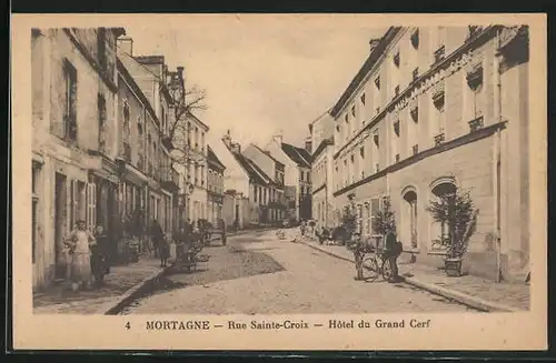 AK Mortagne, Rue Sainte-Croix, Hotel du Grand Cerf