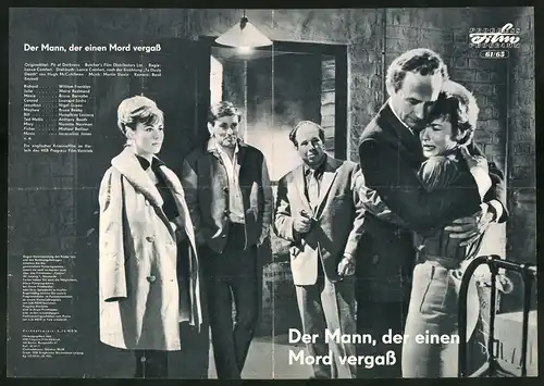 Filmprogramm PFP Nr. 61 /65, Der Mann, der einen Mord vergass, William Franklyn, Moira Redmond