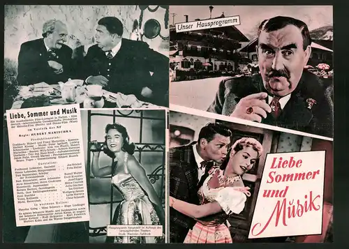 Filmprogramm NF, Liebe Sommer und Musik, Joe Stöckl, Fritz Heller, Regie Hubert Marischka