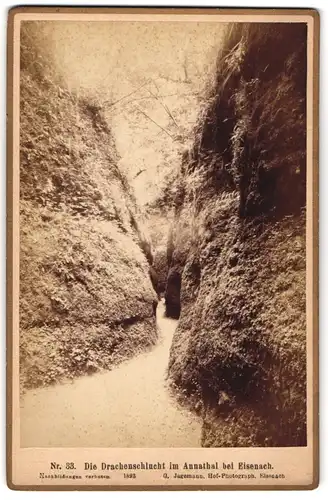 Fotografie G. Jagemann, Eisenach, Ansicht Eisenach, Die Drachenschlucht im Annathal