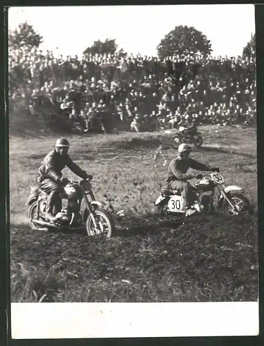 Fotografie Motorrad Jawa, Motorradrennen, Rennmotorrad-Startnummer 30