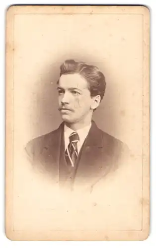 Fotografie A. Berka, Zittau, Portrait junger Herr im Anzug mit Krawatte und Schnurrbart