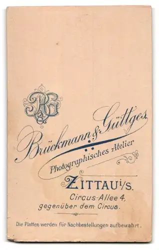 Fotografie Brückmann & Güttges, Zittau i / S., Portrait junger Mann im Anzug mit Fliege und Einstecktuch