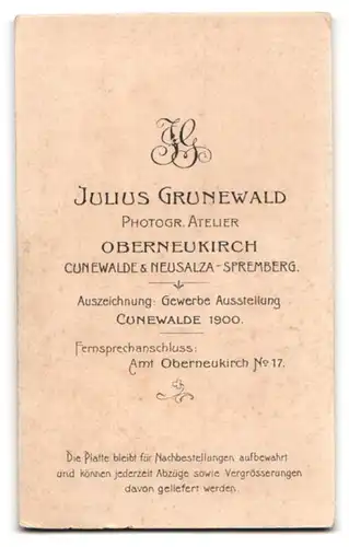 Fotografie Julius Grunewald, Oberneukirch, Portrait junge Dame mit zurückgebundenem Haar