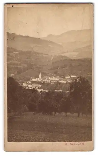 Fotografie Hermann Meller, Wien, Ansicht Mayrhofen i/Zillertal, Blick nach der Ortschaft