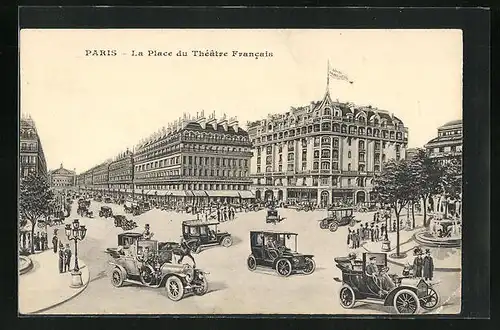 AK Paris, Automobiles sur le Place du Theatre Francais