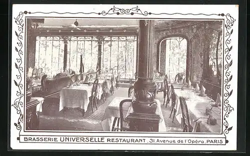 AK Paris, Brasserie Universelle Restaurant, 31. Avenue de l`Opéra