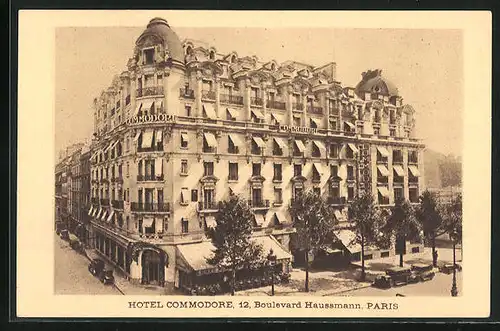 AK Paris, Hôtel Commodore, Boulevard Haussmann