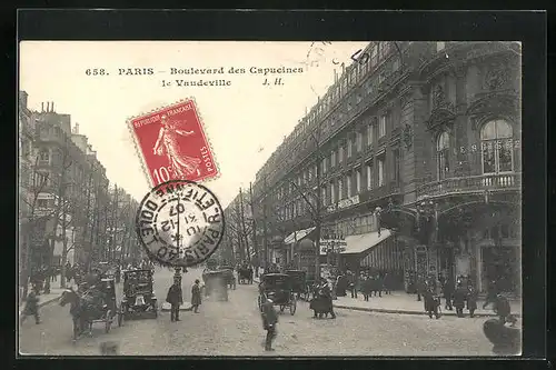 AK Paris, Boulevard des Capucins le Vaudeville