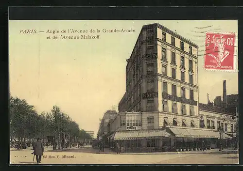 AK Paris, Angle de l`Avenue de la Grande-Armee et de l`avenue Malakoff