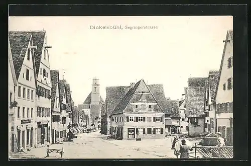AK Dinkelsbühl, Segringerstrasse mit Geschäften