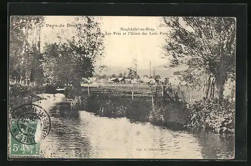 AK Neufchâtel-en-Bray, Les Prés et l`Usine des Laits Purs