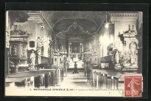 AK Martainville-Epreville, Intérieur de l`Eglise sous le vocable de N.-D. de la Paix