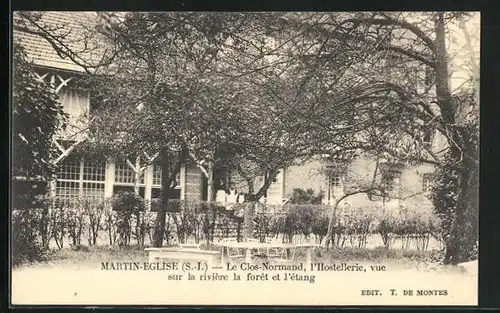 AK Martin-Eglise, le Clos-Normand, l'Hostellerie, vue sur la riviére la foret et l'étang