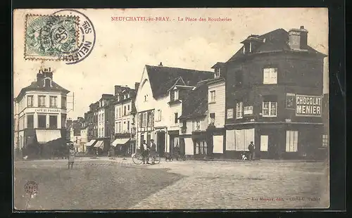 AK Neufchatel-en-Bray, la Place des Bouchieres