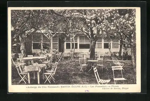 AK Martin-Église, Auberge du Clos Normand, les Pommiers en Fleurs