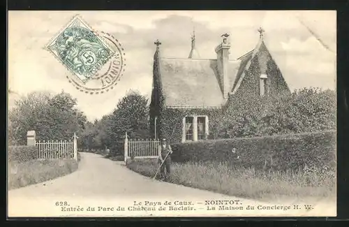 AK Nointot, Entrée du Parc du Château de Baclair, La Maison du Concierge H. W.