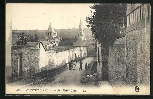 AK Montivilliers, La Rue Vieille Cohue, Strassenpartie