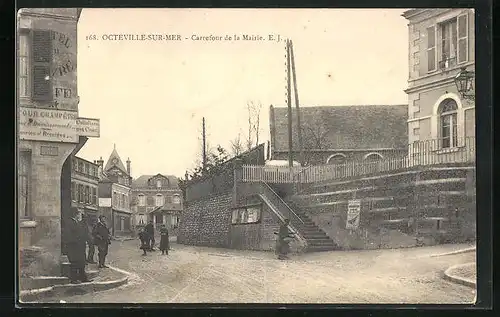 AK Octeville-sur-Mer, Carrefour de la Mairie