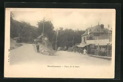 AK Moulineaux, Place de la Gare, Ortspartie, Strassenpartie